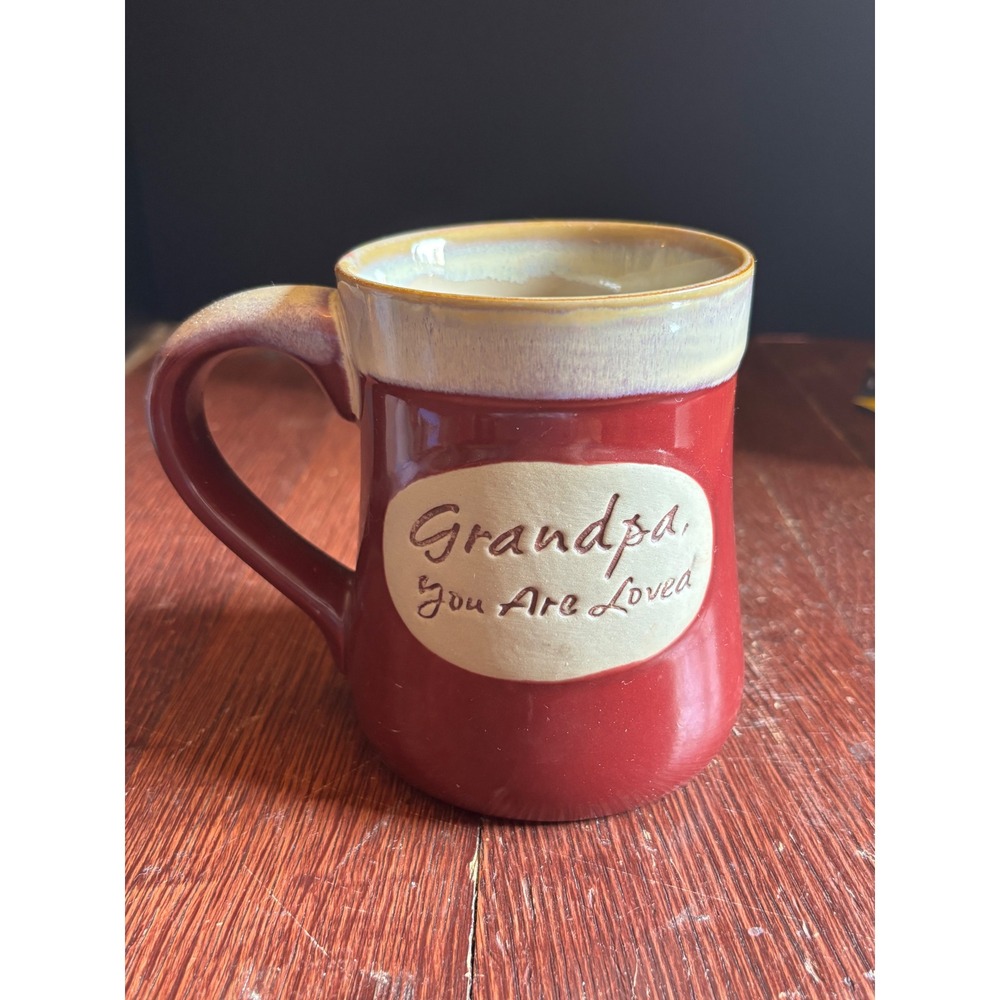 Abbey Press Grandpa You Are Loved Red Ceramic Coffee Mug 54658 Sentimental Gift